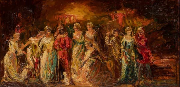 Prince and Noble Ladies in a Park