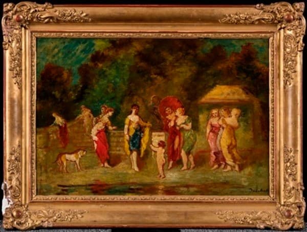 Cupid Received by Ladies in a Park