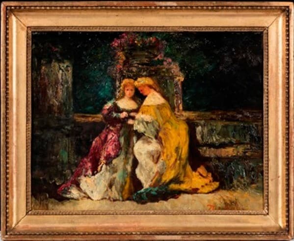 Two Girlfriends in a Park