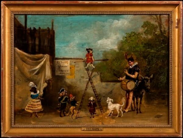 The Clown with his Trained Dogs