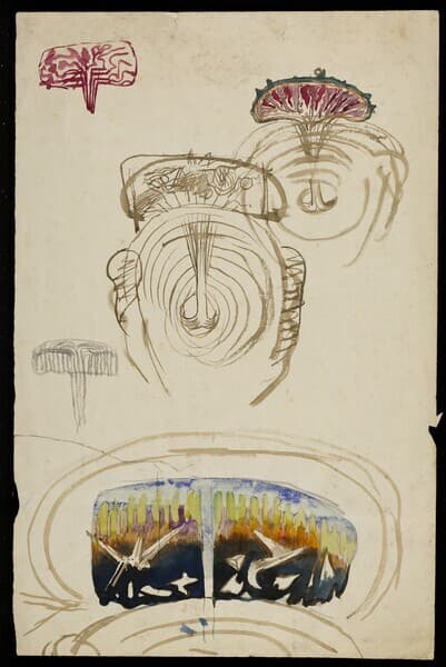 Skitse til "Kærlighed". Forskellige detailudkast til "Mand og kvinde, der hvirvler rundt"